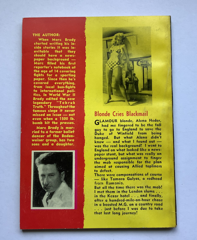 BLONDE CRIES BLACKMAIL Australian pulp fiction book 1957